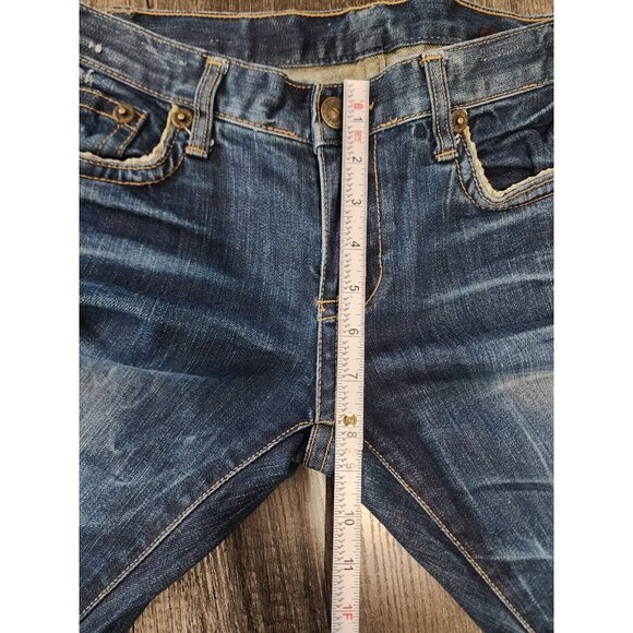 &tg Jeans Womens 28 Blue Dark Stonewashed Slim Skinny Low Rise Cotton Denim - Picture 6 of 10